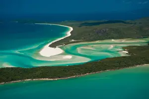 Waters Prints: Aerial view of Whitehaven in the Whitsunday Islands, Queensland, Australia