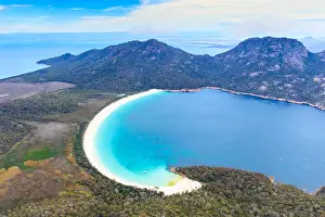 Aerial View of Wineglass Bay in Tasmania