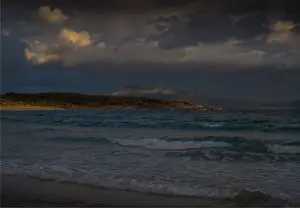 Afternoon light and approaching dusk at Trousers point, Flinders Island, Bass Strait, Tasmania, Australia