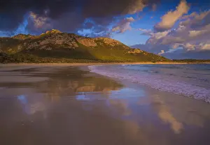 Afternoon light and approaching dusk at Trousers point, Flinders Island, Bass Strait, Tasmania, Australia