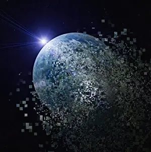 Digital Prints: aggression, color image, concept, cyberspace, destroying, destruction, digital, dissolving
