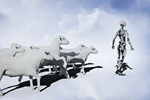Medium Group Of Animals Prints: ai, animals, ar, artificial intelligence, augmented reality, cloud, color image, concept
