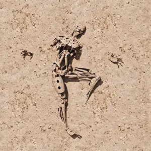 Death Prints: ancient civilization, android, archeology, artifact, burying, color image, concept