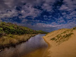 : Andersons Inlet and a heavy dark winter sky