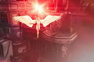 Faith Prints: angel, angelic, ar, augmented reality, beaming, beauty, bikini, bra, city, color image