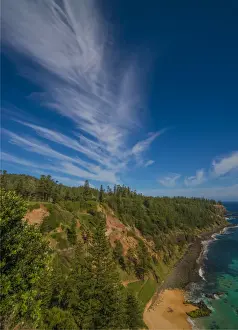 Colonialism Prints: Anson Bay, Norfolk Island, south pacific ocean