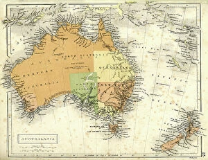 Images Dated 26th July 2011: Antique map of Australia and New Zealand