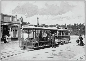 Images Dated 2020: Antique photograph of the British Empire: Cable tramcar in Melbourne