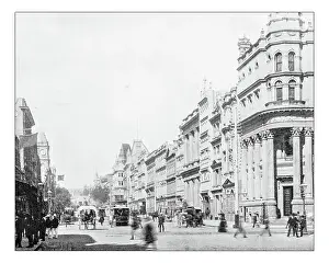 Building Exterior Prints: Antique photograph of Melbourne (Australia)-19th century:scene street