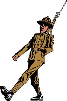 Australian & New Zealand Army Corps (ANZAC) Collection: Anzac Soldier Ilustration