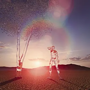 ar, arid climate, augmented reality, cloud, color image, concept, cracked, desert