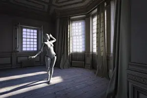 One Young Woman Only Prints: ar, augmented reality, beauty, color image, computer graphic, concept, cyborg, day