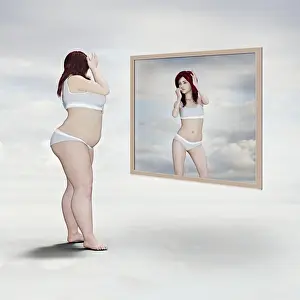 Brunette Prints: ar, augmented reality, body image, brunette, color image, comparison, concept, contrasting