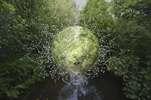 Sphere Prints: atom, augmented reality, ball, color image, computer graphic, concept, cyberspace