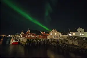 Aurora Borealis or Northern Lights in the Lofoten Peninsular, Arctic circle, Norway