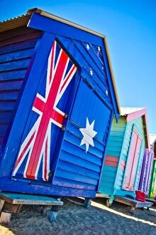 Images Dated 2012 February: Aussie flag beach hut