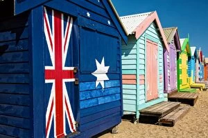 Images Dated 30th October 2012: Australia, bathe, bayside, beach, blue, box, boxes, bright, brighton, clouds, coast