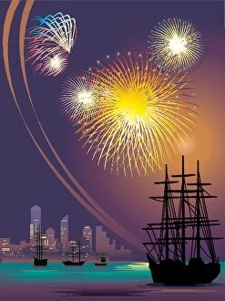 Images Dated 15th January 2017: Australia Day Firework Illustration