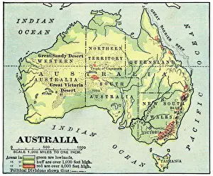 Images Dated 2018: Australia map 1892