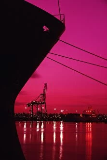 Images Dated 22nd March 2006: Australia, Victoria, Melbourne, container ship in shipyard, close-up