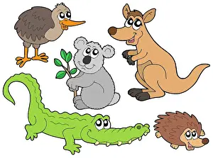 Australian animals collection - isolated illustration