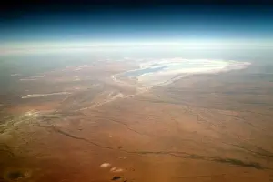 Australian red desert and white salt flats