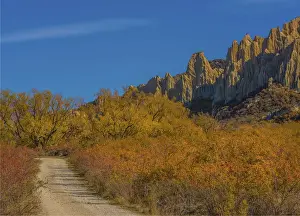 Autumn at the clay cliffs, Omarama, south Island of New Zealand