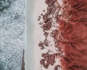 Awe inspiring rock formations photographed by drone, James Price Point, Western Australia