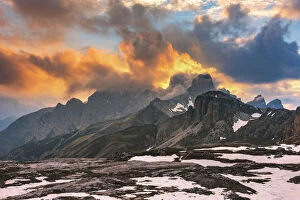 AtomicZen The Beauty of Nature Collection: Awesome setting sun in Dolomite range - Italy