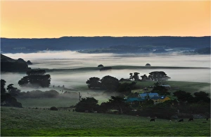 Ayre Valley winter mist rising at Dawn, Western coastline of Victoria Ayre Valley winter mist rising at Dawn, Western coastline of Victoria