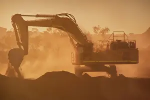 Backlit excavator