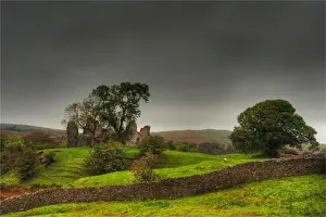 Moody Sky Prints: Barn ruins Yorkshire Dales