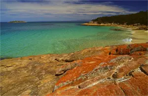Turquoise Colored Prints: Beautiful aqua coloured water on the east coast of the Freycinet Peninsular, Tasmania