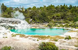 The beautiful geothermal hot pool nearly Pohutu and Prince of Wales Geysers in