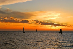 Orange Prints: A beautiful image of a sunset over Perth near Hillarys Boat harbour