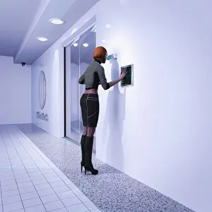 Office Prints: beauty, biometric, boot, checking, color image, computer graphic, concept, copy space