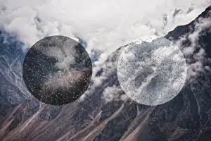 Contrasting Prints: beauty in nature, black, circle, cloud, color image, communication, computer graphic