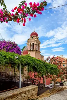 Catholicism Prints: Bell Tower of Tenedos Church Along Dionisiou Solomou, Corfu, Greece