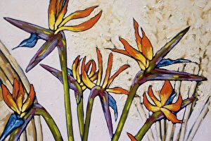 Judi Parkinson Artworks Collection: Bird of Paradise Flower Strelitzia Painting