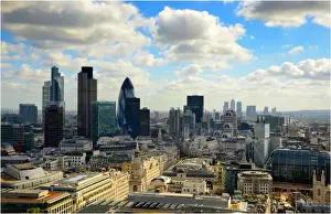 London England Prints: A birds eye view of the city of London, England, United Kingdom