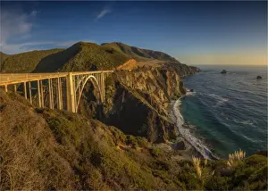 Bridge Man Made Structure Prints: Bixby bridge, Californian coastline, United States