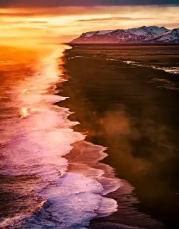 Viktor Posnov Travel Photography Prints: Black lava Beaches of South Iceland