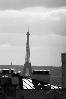 black and white image of Paris