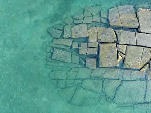 Images Dated 12th July 2023: Block shaped rocks in the Indian Ocean photographed from directly above