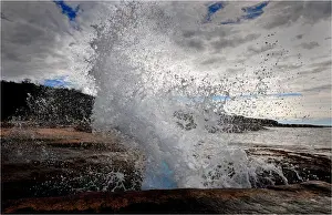 The blowhole at Bicheno, situated on the south East coastline of Tasmania