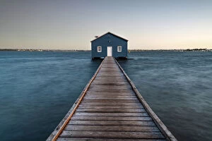 Images Dated 29th October 2023: The blue boat shed at sunset, Perth, Australia