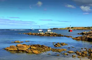 Fishing Boat Prints: Boats at Anchor Currie Harbour