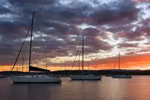 Newcastle New South Wales Prints: Boats on lake at valentine jetty lake macquarie newcastle