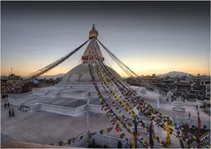 Boudthanath at dusk, Kathmandu, Nepal