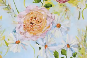 Judi Parkinson Prints: Bouquet of Pink Rose and Daises